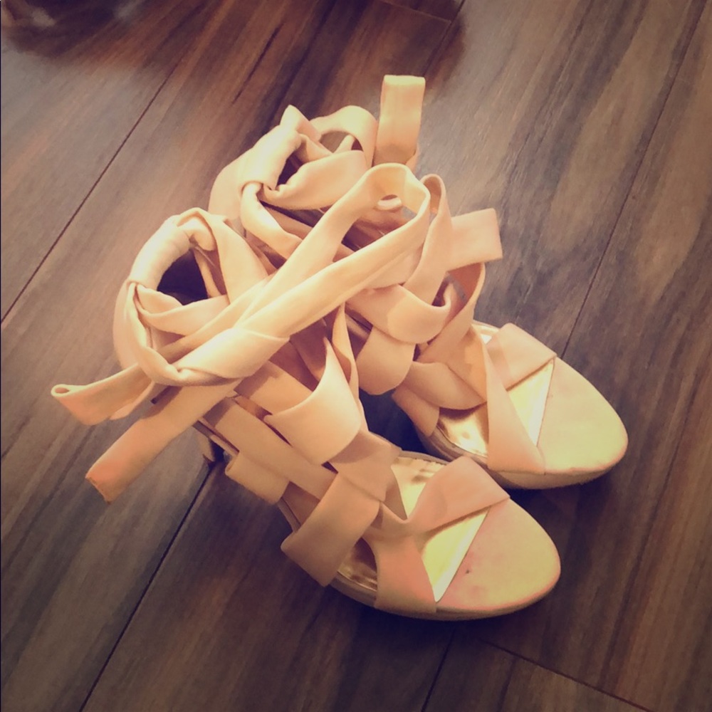 INC women’s lace up high heels